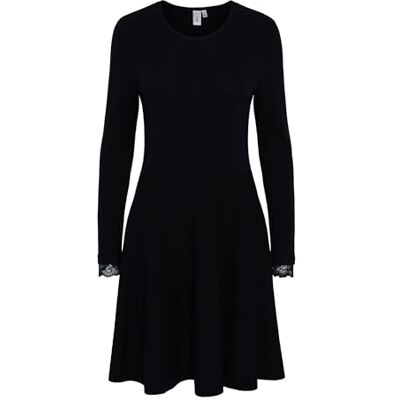 YAS BECCO L/S stickad klänning för kvinnor, svart, S YAS BECCO L/S stickad klänning för kvinnor, svart, S