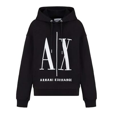 Giorgio Armani dam Tröja med huva icon project hoodie, svart, S Giorgio Armani dam Tröja med huva icon project hoodie, svart, S