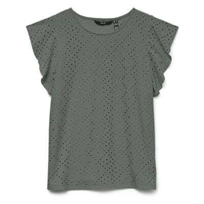 VERO MODA Dam VMTASSA SL Frill TOP NOOS-t-shirt, Laurel Wreath, XL, Laurelkrans, XL VERO MODA Dam VMTASSA SL Frill TOP NOOS-t-shirt, Laurel Wreath, XL, Laurelkrans, XL