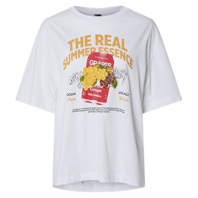 PIECES Pcclaude Ss tryckt T-shirt JRS Bc, Ljus vit, L PIECES Pcclaude Ss tryckt T-shirt JRS Bc, Ljus vit, L