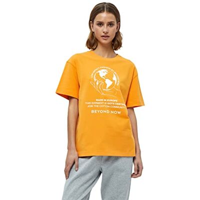 Beyond Now Beate GOTS t-shirt för kvinnor, orange blomma, XL Beyond Now Beate GOTS t-shirt för kvinnor, orange blomma, XL