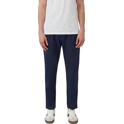 s.Oliver Detroit: Avslappnad passform chinos gjord av linneblandning med elastisk linning, Djupblå, 34W / 32L s.Oliver Detroit: Avslappnad passform chinos gjord av linneblandning med elastisk linning, Djupblå, 34W / 32L