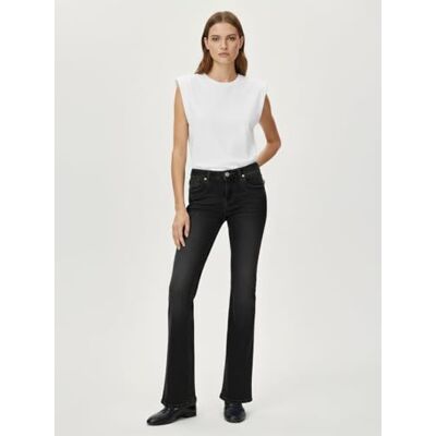 LTB Jeans dam Novi – utsvängd passform med hög midja och dragkedja i grått av bomullsblandning – storlek W24L32, Orian Wash 55201, 24W x 32L LTB Jeans dam Novi – utsvängd passform med hög midja och dragkedja i grått av bomullsblandning – storlek W24L32, Orian Wash 55201, 24W x 32L