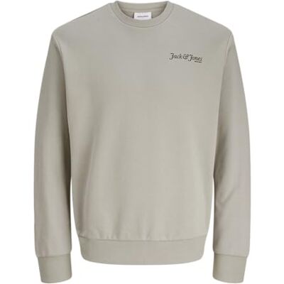JACK & JONES Jjyuki Back Sweat Crew Neck Bf, Moonbeam, M JACK & JONES Jjyuki Back Sweat Crew Neck Bf, Moonbeam, M
