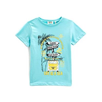 Koton Pojkar tryckt kortärmad crew neck T-shirt, Blå (642), 4-5 år Koton Pojkar tryckt kortärmad crew neck T-shirt, Blå (642), 4-5 år