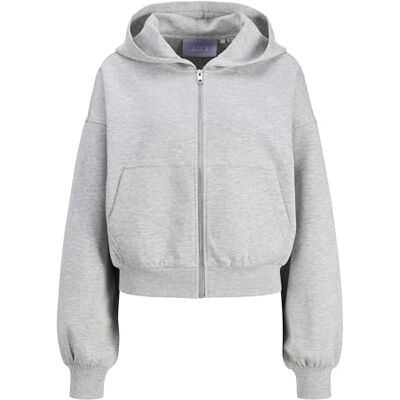 JJXX JACK & JONES Jxzenja RLX Ls Short Scuba Hood SWT, Ljusgrå melange, S JJXX JACK & JONES Jxzenja RLX Ls Short Scuba Hood SWT, Ljusgrå melange, S