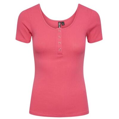 PIECES Dam Pckitte Ss Top Noos T-shirt, Het rosa, L PIECES Dam Pckitte Ss Top Noos T-shirt, Het rosa, L