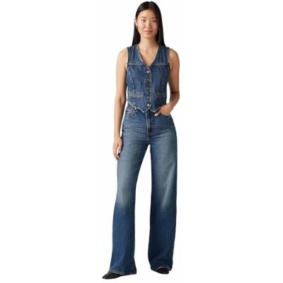 Levi's Ribcage för kvinnor, breda ben H223 jeans, färgpolar perimiter, storlek 34 32, polar perimiter, 34W / 32L Levi's Ribcage för kvinnor, breda ben H223 jeans, färgpolar perimiter, storlek 34 32, polar perimiter, 34W / 32L