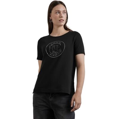 Street One dam-t-shirt med konstverk, svart, 38 Street One dam-t-shirt med konstverk, svart, 38