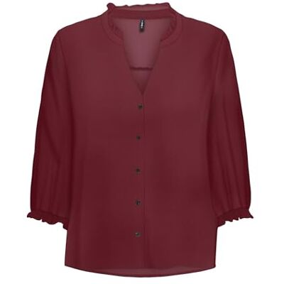 ONLY Onlnova Life Vis 3/4 Rina Top, Cabernet, XS ONLY Onlnova Life Vis 3/4 Rina Top, Cabernet, XS