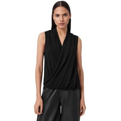 AllSaints Dam Adaline Top Regular Top, svart, UK 8/US 4 AllSaints Dam Adaline Top Regular Top, svart, UK 8/US 4