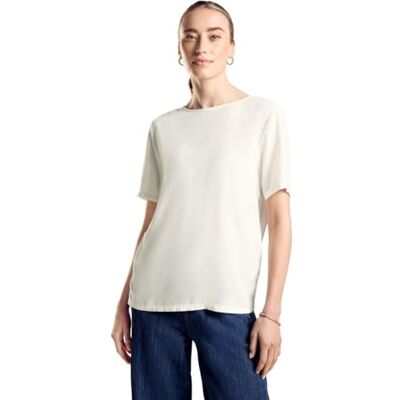 Street One Materialblandning T-shirt, Vit, 36 Street One Materialblandning T-shirt, Vit, 36