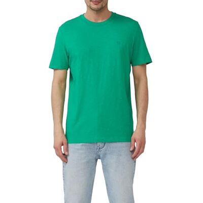s.Oliver T-shirt med flamgarnstruktur och logotyptryck, Grön, XXL s.Oliver T-shirt med flamgarnstruktur och logotyptryck, Grön, XXL