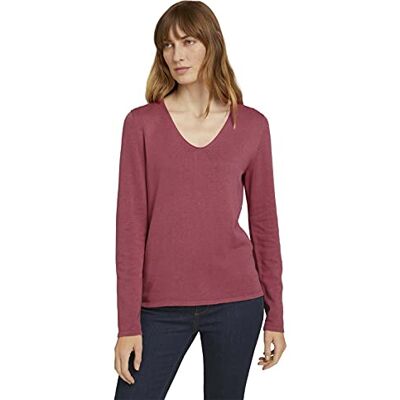 TOM TAILOR Damer Basic stickad tröja 1012976, 11183 Cozy Pink, XXL TOM TAILOR Damer Basic stickad tröja 1012976, 11183 Cozy Pink, XXL