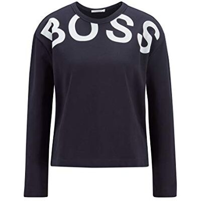 Boss Dam tafleur sweatshirt, Öppen blå (466), L Boss Dam tafleur sweatshirt, Öppen blå (466), L