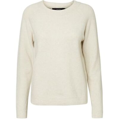 VERO MODA Vmdoffy Ls O-hals blus GA hög stickad tröja dam, Björk/detalj: melange, S/T VERO MODA Vmdoffy Ls O-hals blus GA hög stickad tröja dam, Björk/detalj: melange, S/T