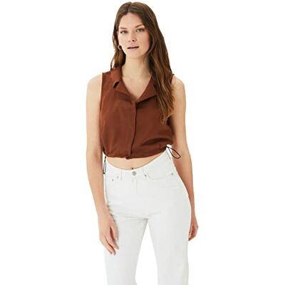 Trendyol Brun jacka krage krage vägning blus 40 Trendyol Brun jacka krage krage vägning blus 40