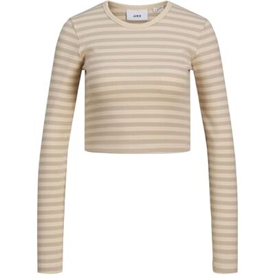 JJXX JACK & JONES dam Jxfeline STR Ls Stripe Rib Tee JRS Noos långärmad tröja, Fog/ränder: fjädergrå, XL JJXX JACK & JONES dam Jxfeline STR Ls Stripe Rib Tee JRS Noos långärmad tröja, Fog/ränder: fjädergrå, XL