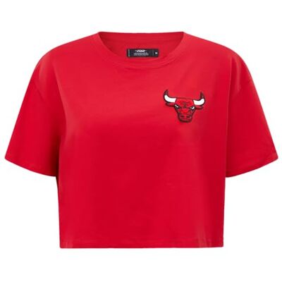 Pro Standard NBA dam klassisk bomull chenille kortärmad t-shirt, Röd, XL Pro Standard NBA dam klassisk bomull chenille kortärmad t-shirt, Röd, XL