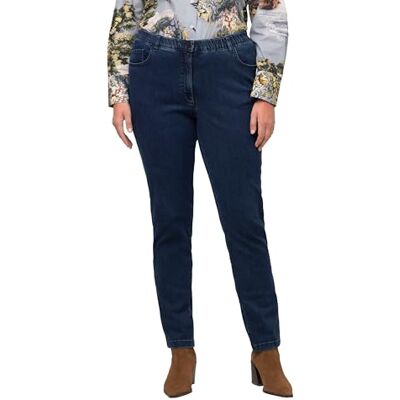 Ulla Popken Ulla popkar, kvinnor, stora storlekar, jeansophie, broderi, smala ben, komfortlinning, Blå denim, 48 plus size Ulla Popken Ulla popkar, kvinnor, stora storlekar, jeansophie, broderi, smala ben, komfortlinning, Blå denim, 48 plus size