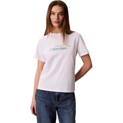 Calvin kvinnors Ss Classic Ck NYC Logo Tee LV047F810G grafiska t-shirts, vit, XXS Calvin kvinnors Ss Classic Ck NYC Logo Tee LV047F810G grafiska t-shirts, vit, XXS