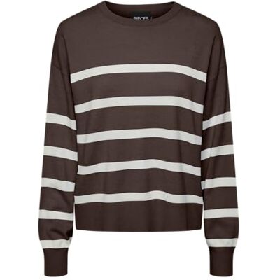 PIECES Pcfally Ls Knit Pwp, Het fudge, XS PIECES Pcfally Ls Knit Pwp, Het fudge, XS