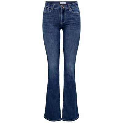 ONLY Onlann Mid Flared DNM Soo615 Noos, Mörkblå denim, 30 SE/XL ONLY Onlann Mid Flared DNM Soo615 Noos, Mörkblå denim, 30 SE/XL