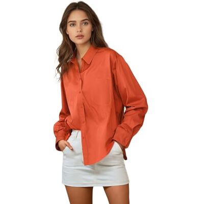 Trendyol Kvinnor Basics överdimensionerad basic skjorta krage vävd skjorta, Kakel, 64 SE Trendyol Kvinnor Basics överdimensionerad basic skjorta krage vävd skjorta, Kakel, 64 SE