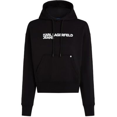 KARL LAGERFELD JEANS , Dam, Essentail Logo Hoddie, Regular Fit, Svart, XS KARL LAGERFELD JEANS , Dam, Essentail Logo Hoddie, Regular Fit, Svart, XS