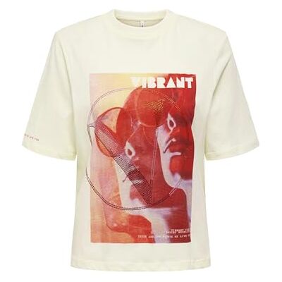 ONLY Onlhavanna Life S/S Vibe Top Box JRS, Tofu, L ONLY Onlhavanna Life S/S Vibe Top Box JRS, Tofu, L