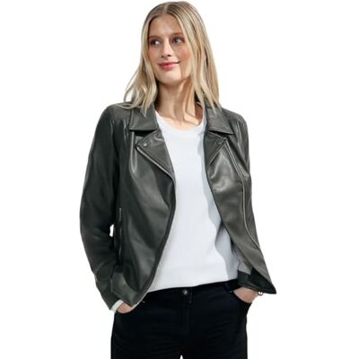 Cecil TOS PU-bikerjacka för kvinnor, stark khaki, M Cecil TOS PU-bikerjacka för kvinnor, stark khaki, M