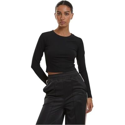 Urban Classics Dam Dam ekologisk cropped långärmad T-shirt, svart, XL Urban Classics Dam Dam ekologisk cropped långärmad T-shirt, svart, XL