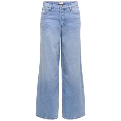 ONLY Onlskylar Reg Loose Wide DNM Mae, Ljus medium blå denim, XL / 32L ONLY Onlskylar Reg Loose Wide DNM Mae, Ljus medium blå denim, XL / 32L
