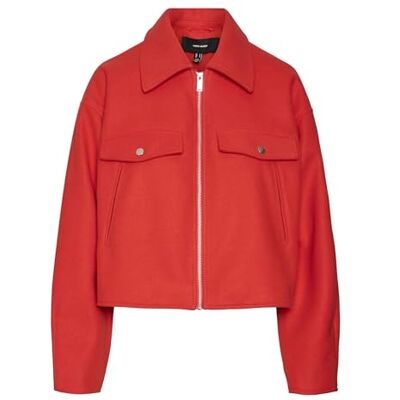 VERO MODA Vmfortunefrej kort jacka Ga Boo jacka, röd, S dam, Röd, S VERO MODA Vmfortunefrej kort jacka Ga Boo jacka, röd, S dam, Röd, S