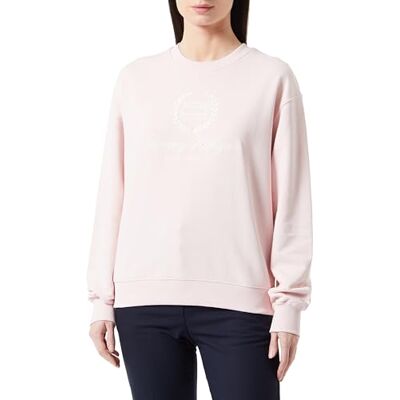 Tommy Hilfiger Dam REG FLAG SCRIPT CNK SWTSHRT Whimsy Pink M, Nyckfull rosa, M Tommy Hilfiger Dam REG FLAG SCRIPT CNK SWTSHRT Whimsy Pink M, Nyckfull rosa, M