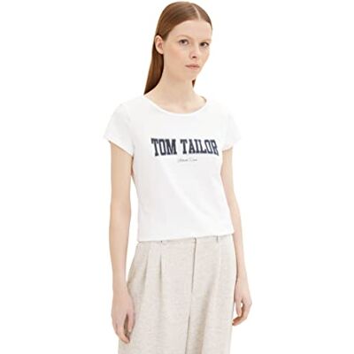 TOM TAILOR Denim dam T-shirt 1036934, 20000 White, L TOM TAILOR Denim dam T-shirt 1036934, 20000 White, L
