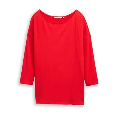 TOM TAILOR Denim T-shirt för kvinnor, 12880 – briljant röd, M TOM TAILOR Denim T-shirt för kvinnor, 12880 – briljant röd, M