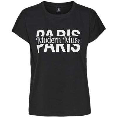 VERO MODA VMGLENNY AVA SS TOPP Box JRS GA, Svart/tryck: paris, XS VERO MODA VMGLENNY AVA SS TOPP Box JRS GA, Svart/tryck: paris, XS