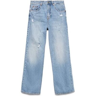 VERO MODA Vmtessa Hr Wide DST Jeans Li3039 Ga Noos, Ljusblå denim, 30W / 32L VERO MODA Vmtessa Hr Wide DST Jeans Li3039 Ga Noos, Ljusblå denim, 30W / 32L