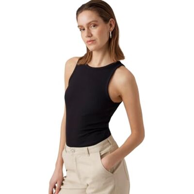 VERO MODA Bestseller A/S Dam VMROMA S/L Rib JRS NOOS Top, svart, L, svart, L VERO MODA Bestseller A/S Dam VMROMA S/L Rib JRS NOOS Top, svart, L, svart, L