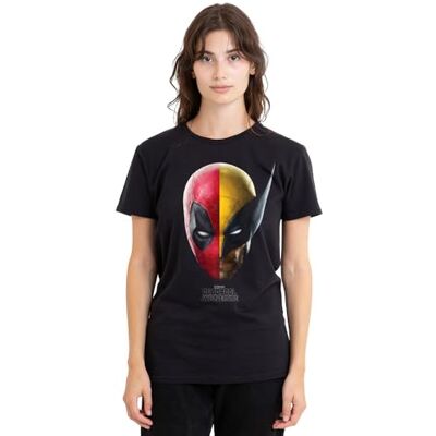 Deadpool Wolverine porträtt dam t-shirt, svart, Large, Svart, L Deadpool Wolverine porträtt dam t-shirt, svart, Large, Svart, L