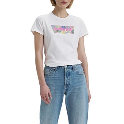 Levi's dam Tröja Perfect Tee Shirt, 501 Quilt Bw Fill Bright White, S Levi's dam Tröja Perfect Tee Shirt, 501 Quilt Bw Fill Bright White, S