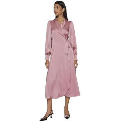 Vila Dam Vienna Ravenna L/S Vristband Wrap Dress-Noos klänning, Foxglove, 34 Vila Dam Vienna Ravenna L/S Vristband Wrap Dress-Noos klänning, Foxglove, 34