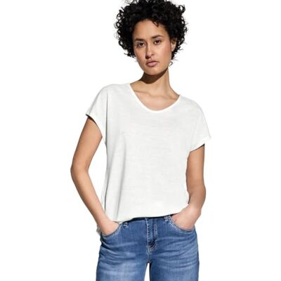 Street One Linne-look skjorta, Vit, 42 Street One Linne-look skjorta, Vit, 42