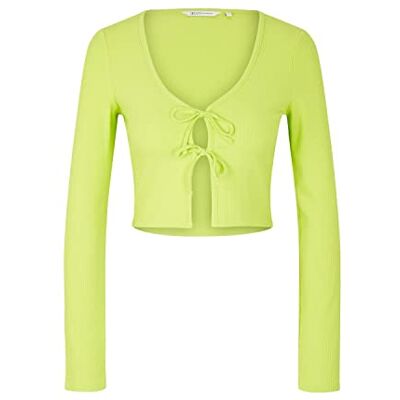 TOM TAILOR Denim Damer Långärmad T-shirt 1035373, 24702 Neon Lime, XL TOM TAILOR Denim Damer Långärmad T-shirt 1035373, 24702 Neon Lime, XL