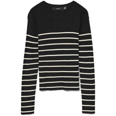 VERO MODA Vmgizelle Ls O-hals tröja Noos, svart, XS VERO MODA Vmgizelle Ls O-hals tröja Noos, svart, XS