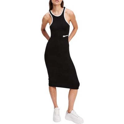 KARL LAGERFELD JEANS , Dam, Racer Milano Dress, Bodycon Fit, Svart, L KARL LAGERFELD JEANS , Dam, Racer Milano Dress, Bodycon Fit, Svart, L