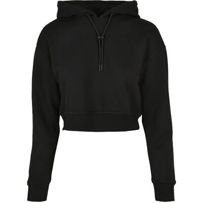 Urban Classics Damhuvtröja kort frotté huvtröja, dam huvtröja med förkortad snitt av bekvämt terrymaterial i 3 färger, storlekar XS – 5XL, svart, M Urban Classics Damhuvtröja kort frotté huvtröja, dam huvtröja med förkortad snitt av bekvämt terrymaterial i 3 färger, storlekar XS – 5XL, svart, M