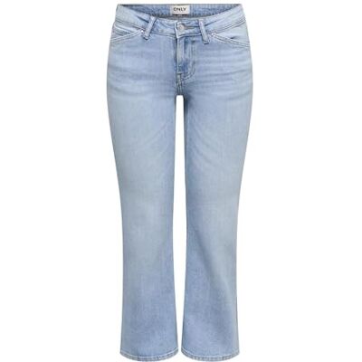 ONLY Onlsage Lw Kickflare DNM DNM Tai, Ljusblå denim, 28W / 32L ONLY Onlsage Lw Kickflare DNM DNM Tai, Ljusblå denim, 28W / 32L
