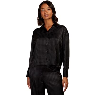 Little Mistress kvinnors Houndstooth skjorta, Svart, 42 SE Little Mistress kvinnors Houndstooth skjorta, Svart, 42 SE
